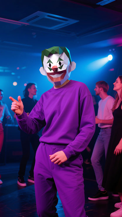 DIY Animal Joker Clown  Paper Masks for Costume Halloween Christmas Party Supplies Cosplay Holiday