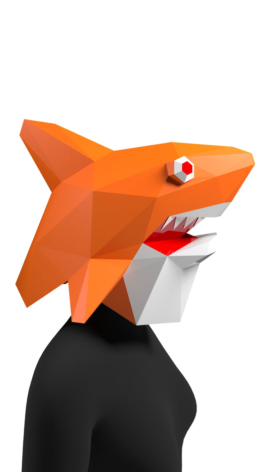 DIY Animal Shark Paper Masks for Costume Halloween Christmas Party Supplies Cosplay Holiday