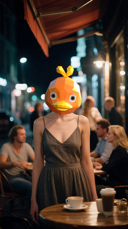 DIY Animal Duck with Hat Paper Masks for Costume Halloween Christmas Party Supplies Cosplay Holiday