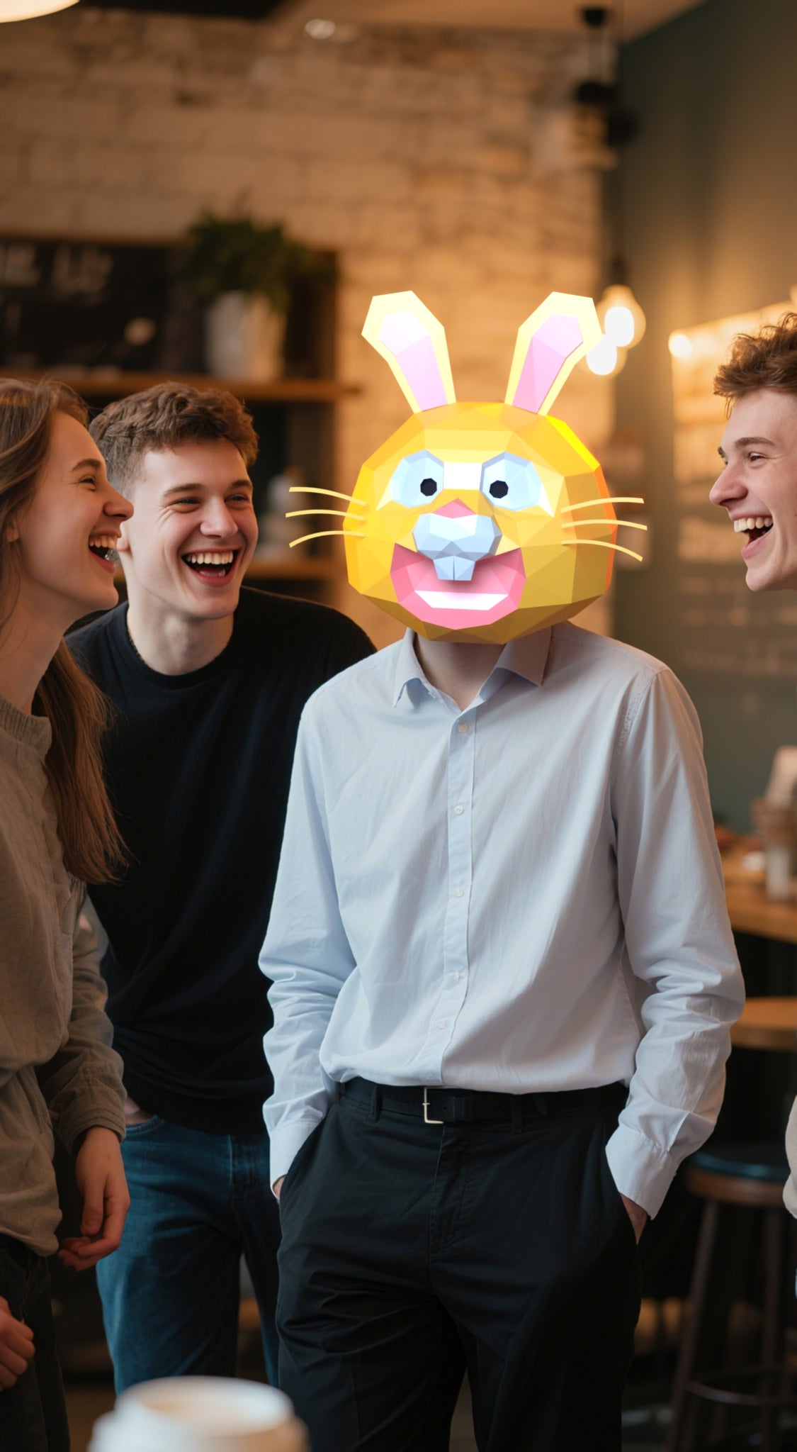 DIY Animal Laughing Bunny Rabbit Paper Masks for Costume Halloween Christmas Party Supplies Cosplay Holiday
