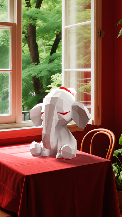 DIY Animal Elephant with Hat Paper Masks for Costume Halloween Christmas Party Supplies Cosplay Holiday